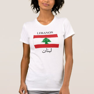レバノンの旗-英語およびアラビア語 Tシャツ