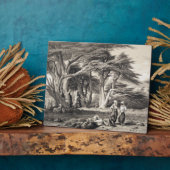 レバノンの杉の木、フリーマン（セピア）彫り フォトプラーク (側面)