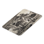 レバノンの杉の木、フリーマン（セピア）彫り マグネット (左側)