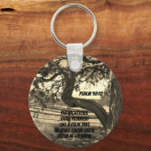 レバノンの杉の聖書詩篇91:12 キーホルダー (正面)