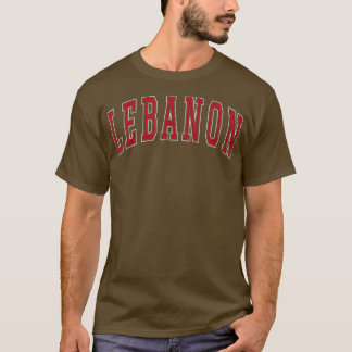 レバノンコネチカット記念物大学スタイルレッドテックス Tシャツ