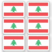 レバノンコレクションパック6の国旗 シール (正面)