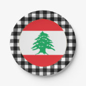 レバノンプレート、バッファロー・プレイド&レバノン国旗 ペーパープレート (正面)