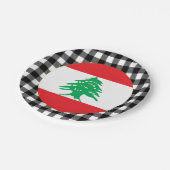 レバノンプレート、バッファロー・プレイド&レバノン国旗 ペーパープレート (アングル)