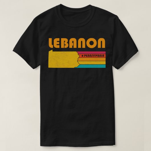 レバノンペンシルバニアヴィンテージ動揺して土産 Tシャツ (デザイン正面)