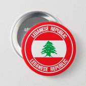 レバノンラウンドエンブレム 缶バッジ (正面&裏面)