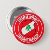 レバノンラウンドエンブレム 缶バッジ (正面&裏面)