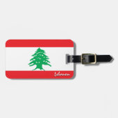 レバノンラゲッジタグ、愛国的レバノン国旗 ラゲッジタグ (正面横)