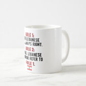 レバノンルーツレバノン国旗レバノン伝統 コーヒーマグカップ (正面右)