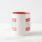 レバノン人のアイデンティティー、あなたは私がレバノン人であるあなたのキビを賭ける ツートーンマグカップ (中央)