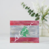 レバノン動揺して国旗 ポストカード (スタンド正面)