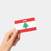 レバノン国旗が付いたネームバッジ バッジ (手持ち)