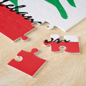 レバノン国旗と中東 – パズル/スポーツファン ジグソーパズル (側面)