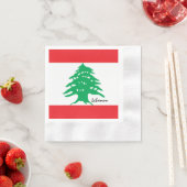 レバノン国旗と中東 – レバノン/スポーツファン 縁ありカクテルナプキン (インサイチュ)