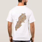 レバノン国旗と地図Tシャツ Tシャツ (裏面)