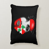 レバノン国旗と少女の顔の地図 アクセントクッション (裏面(縦))