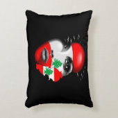 レバノン国旗と少女の顔の地図 アクセントクッション (正面(垂直))