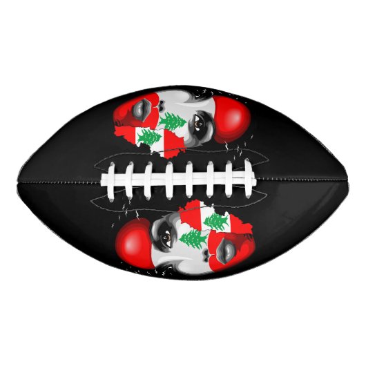 レバノン国旗と少女の顔の地図 アメリカンフットボール (正面)