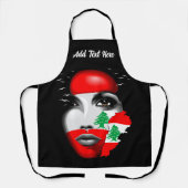 レバノン国旗と少女の顔の地図 エプロン (正面)