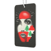 レバノン国旗と少女の顔の地図 カーエアーフレッシュナー (左)