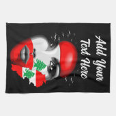 レバノン国旗と少女の顔の地図 キッチンタオル (横)