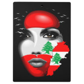 レバノン国旗と少女の顔の地図 クリップボード (裏面)