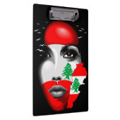 レバノン国旗と少女の顔の地図 クリップボード (右)