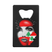 レバノン国旗と少女の顔の地図 クレジットカード栓抜き (裏面)