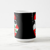 レバノン国旗と少女の顔の地図 コーヒーマグカップ (中央)