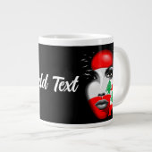 レバノン国旗と少女の顔の地図 ジャンボコーヒーマグカップ (正面右)