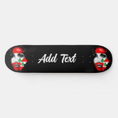 レバノン国旗と少女の顔の地図 スケートボード (横)