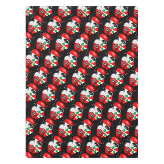 レバノン国旗と少女の顔の地図 テーブルクロス (正面)