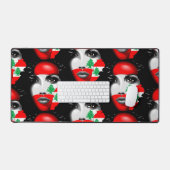 レバノン国旗と少女の顔の地図 デスクマット (キーボード&マウス)