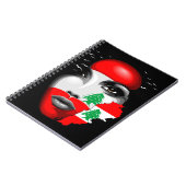 レバノン国旗と少女の顔の地図 ノートブック (左側)