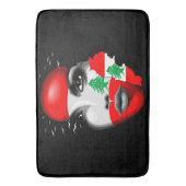 レバノン国旗と少女の顔の地図 バスマット (正面縦)