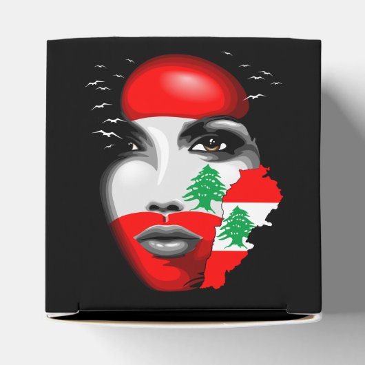 レバノン国旗と少女の顔の地図 フェイバーボックス (上部)