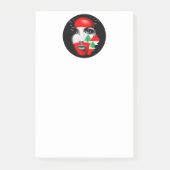 レバノン国旗と少女の顔の地図 ポストイット (正面)