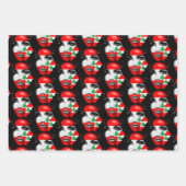 レバノン国旗と少女の顔の地図 ラッピングペーパーシート (正面3)