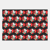 レバノン国旗と少女の顔の地図 ラッピングペーパーシート (正面2)