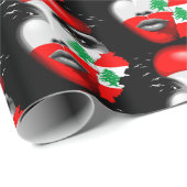レバノン国旗と少女の顔の地図 ラッピングペーパー (ロールコーナー)