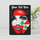 レバノン国旗と少女の顔の地図 招待状 (スタンド正面)