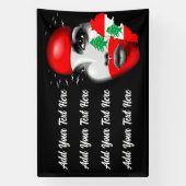 レバノン国旗と少女の顔の地図 横断幕 (縦)