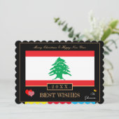 レバノン国旗と新年おめでと最高のうカード シーズンカード (スタンド正面)