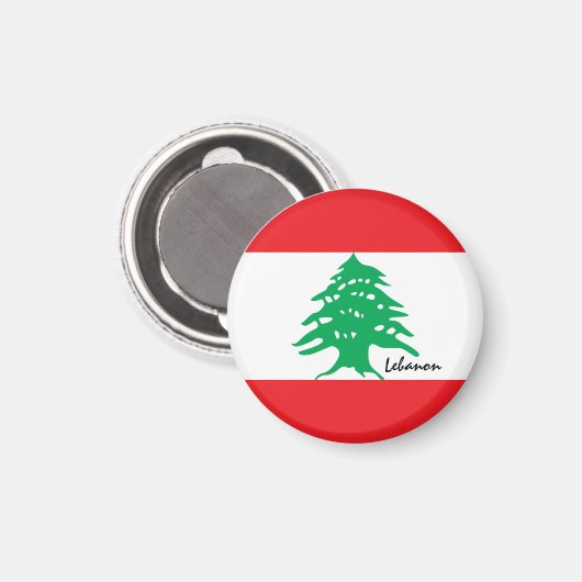 レバノン国旗と旅行レバノン/スポーツファン マグネット (正面/裏面)