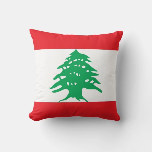 レバノン国旗のアメリカンモジョ枕 クッション (正面)