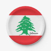 レバノン国旗のプレート、パーティー、スポーツ、レバノン ペーパープレート (正面)