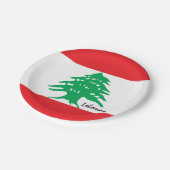 レバノン国旗のプレート、パーティー、スポーツ、レバノン ペーパープレート (アングル)
