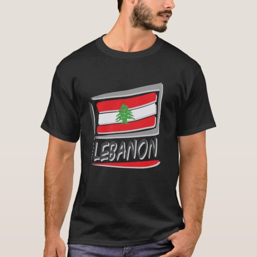 レバノン国旗のホリデーレバノンハートレバノン Tシャツ (正面)