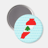 レバノン国旗の地図フルサイズ マグネット (正面/裏面)