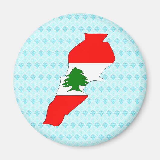 レバノン国旗の地図フルサイズ マグネット (正面)